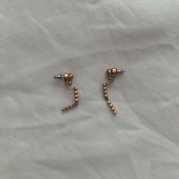 Fossil Rose Gold-Toned Stud Earrings with Matching Ear Jackets - Picture 4 of 7